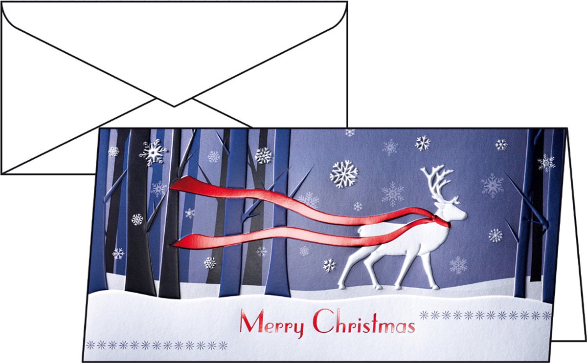 Kerstkaarten Sigel incl. - envelop Winters Eve - rood en