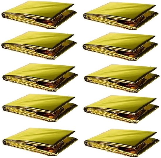 Vitdipy – Reddingsdeken – 10 stuks – Dubbelzijdig goud en zilver – 160x210CM
