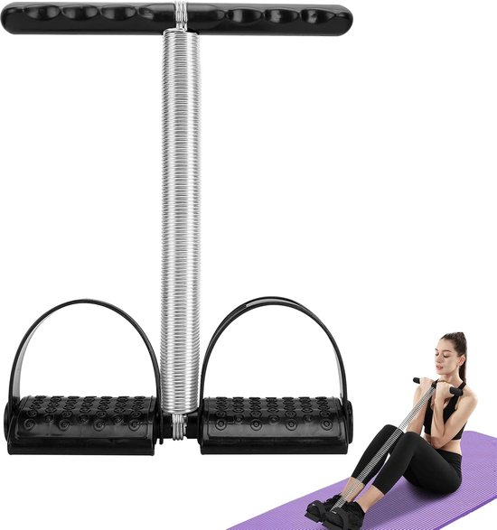 Banc élastique noir, entraîneur abdominal et pour les jambes, extracteur de pédales, équipement de fitness à domicile, entraînement de force complet du corps, monte-escalier avec poignées, adapté aux adultes et aux enfants