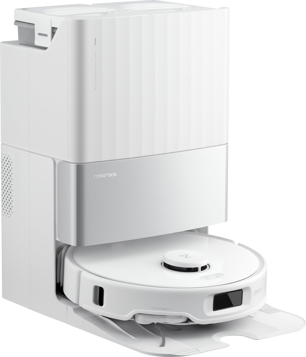 Roborock Qrevo Edge S5A robotstofzuiger - 18500Pa - met dweilfunctie&Liftable mop - anti-verstrengeling - obstakelvermijding - individuele tapijtstrategie - ultradun design - 75 °C heet water mopwas - Zelfreinigend - Wit - S8 Pro Ultra upgrade