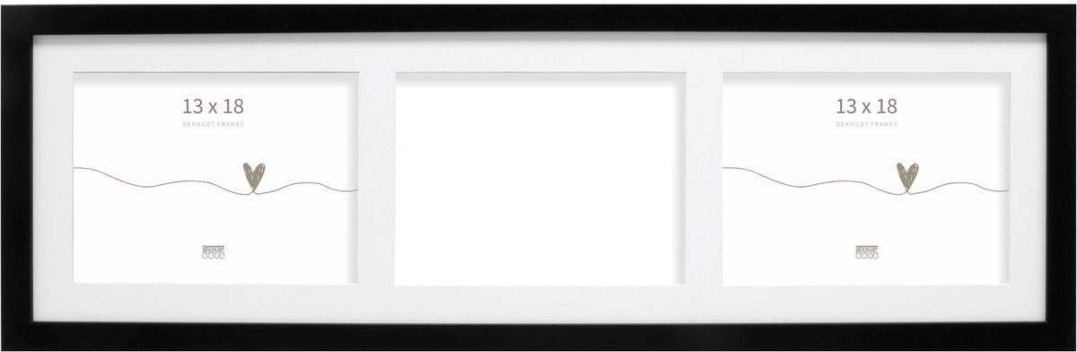 Deknudt Frames fotolijst S66KC3 - zwart - 3 horizontale foto's 13x18 cm
