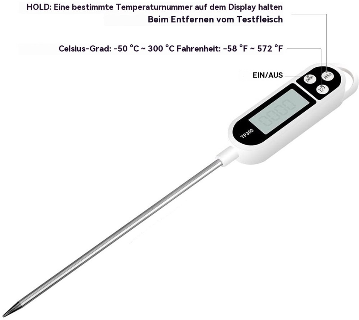 Digitale Keukenthermometer- Zeer nauwkeurige thermometer voor koken met roestvrijstalen sonde voor braden, grillen en koken. Meetbereik -50 °C tot 300 °C. — cadeau in Cadeau-ideeën - foto 8