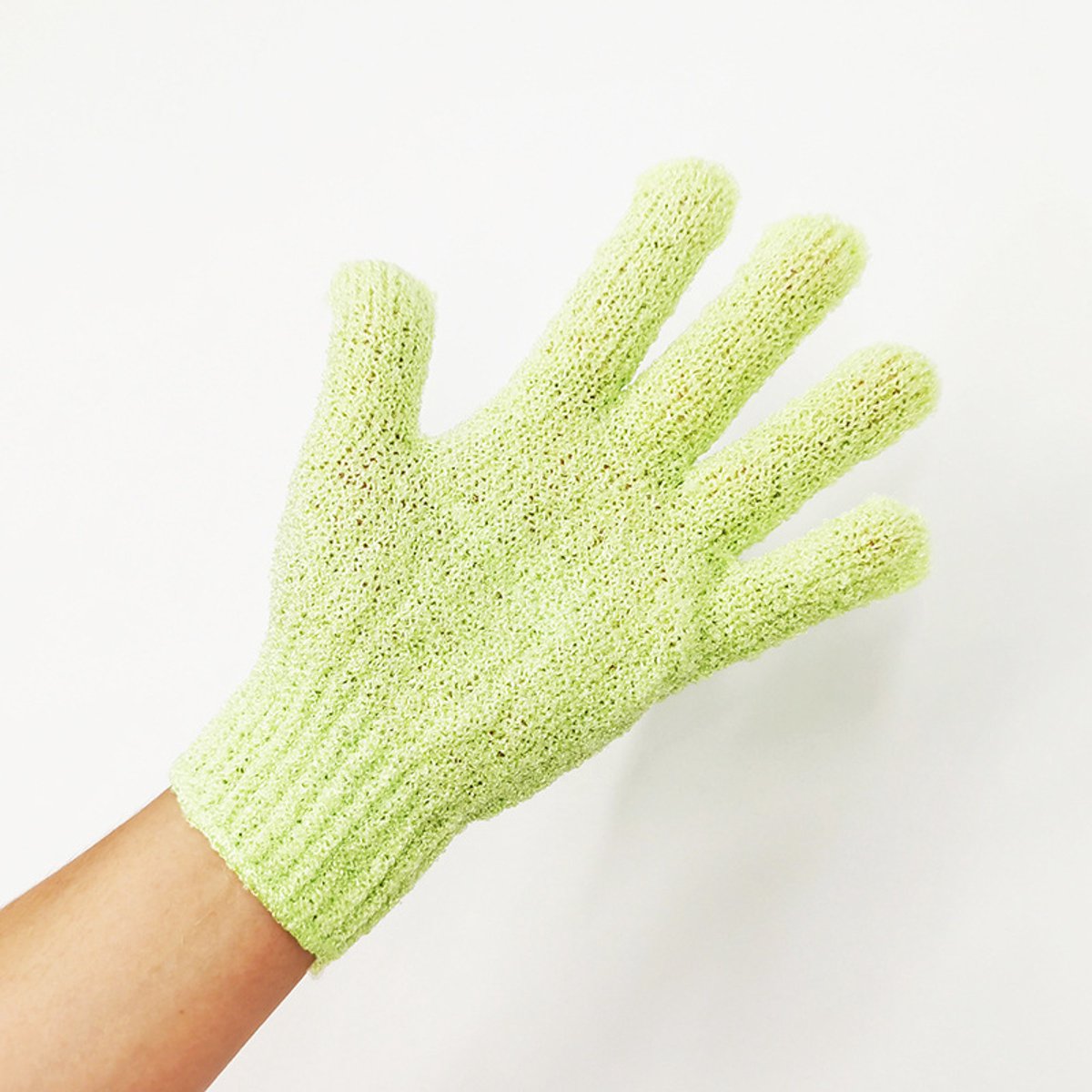 Exfoliërende badhandschoen, limoengroene douchescrub-lichaamshandschoen