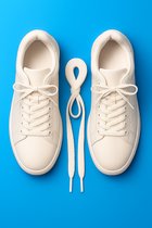 2 paar Witte platte sneaker veters – 120 cm – – stevig & duurzaam – ideaal voor sneakers