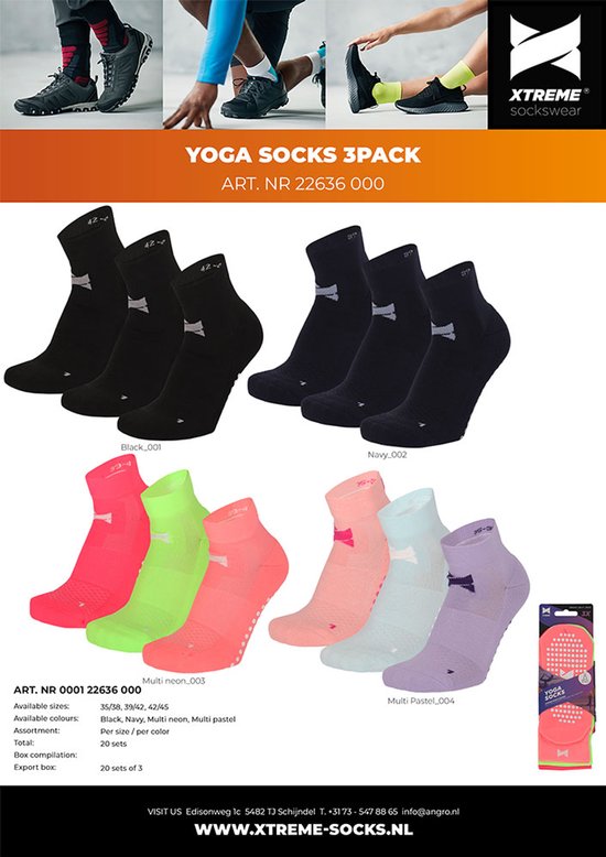 Apollo - YOGA Sokken 3-pack - Zwart - MT35/38 van Merkloos — afbeelding 5