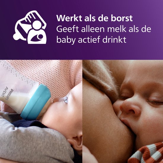 Philips Avent Natural Response Babyfles - 260 ml - flow 3 - 3 stuks - Decoratie - SCY903/72 van Philips Avent — afbeelding 3