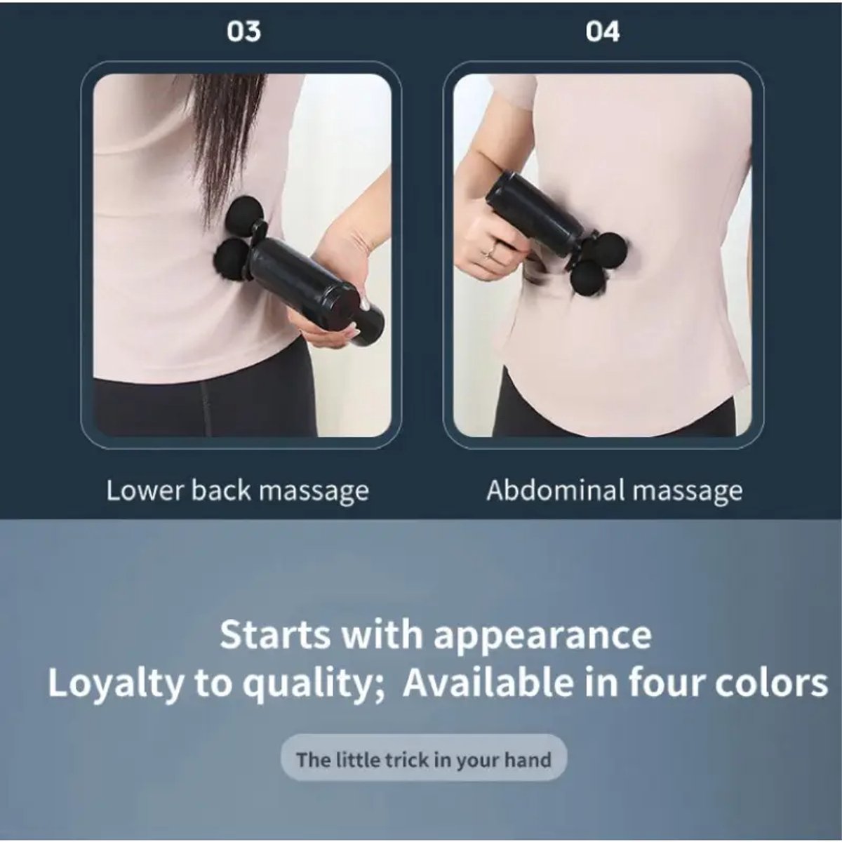 Afbeelding 3 van Massagepistool met dubbele kop - USB-oplaadbaar, 6 standen, ABS-materiaal, geschikt voor fitness en buitengebruik, perfect cadeau voor mannen en vrouwen - ideaal voor Kerstmis en Thanksgiving