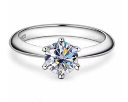 Aurélia Moissaniet Diamond Ring 1,0 karaat 6.5 mm – GRA Gecertificeerd VVS1 Lab-Grown Diamant Solitaire – Damesring maat 8 (EU 57 / Ø 18,1 mm)