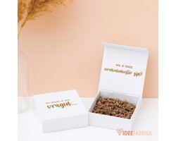 Ideefabriek - Geschenkdoos - Ceremoniemeester vragen huwelijk - Wil je onze ceremoniemeester zijn? - 15 x 15 x 5 cm - Cadeaubox Wit