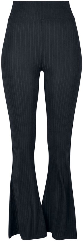 Legging Urban Classics - XS- Taille Haute Côtelé Évasé Zwart