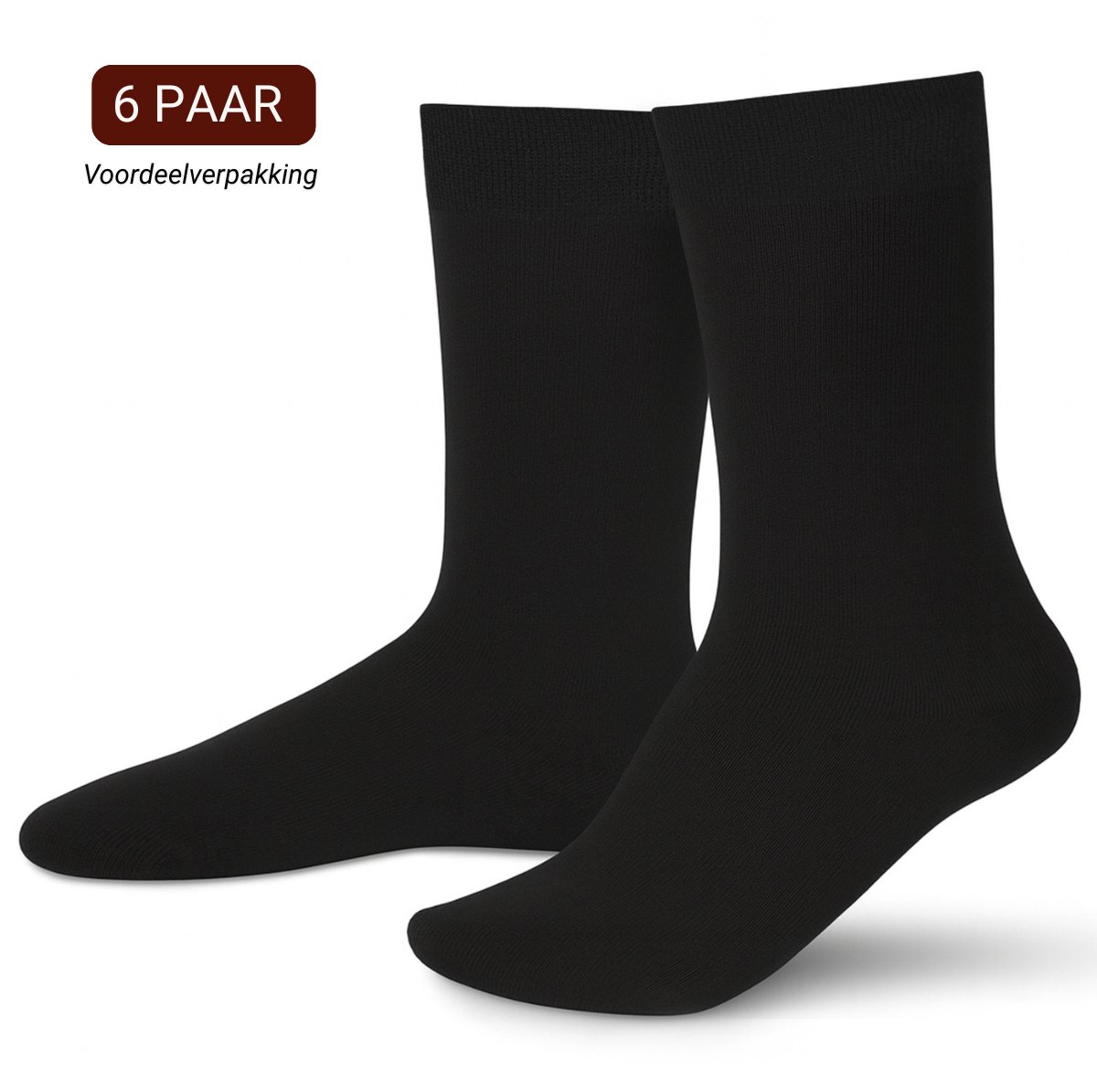 Sukats® 6 Paar Thermosokken - Maat 47-50 - XXL - Heren - Recycled Katoen - Badstof - Zwart - Warme Sokken - Werksokken - Thermo Kousen - Naadloos