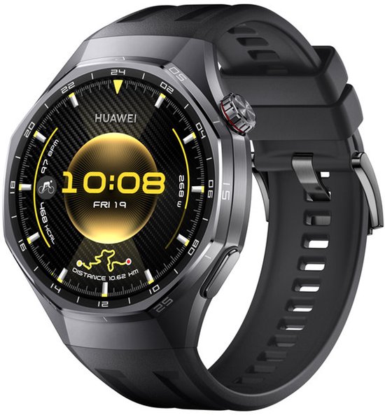 Huawei WATCH GT6 Pro 46mm Zwart | 21 dagen batterijduur – Nauwkeurige GPS & hartslagmeting – Innovatieve professionele fiets-tracking – Saffierglas & titanium behuizing – ECG – Compatibel met iOS & Android