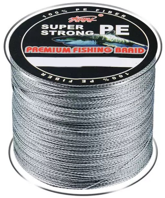 Gevlochten vislijn - Vislijnen - Gevlochten lijn - 0.37mm - #5.0 - PE x4 - 300m - Visdraad - Karpervissen - Vissen - Feedervissen - Grijs