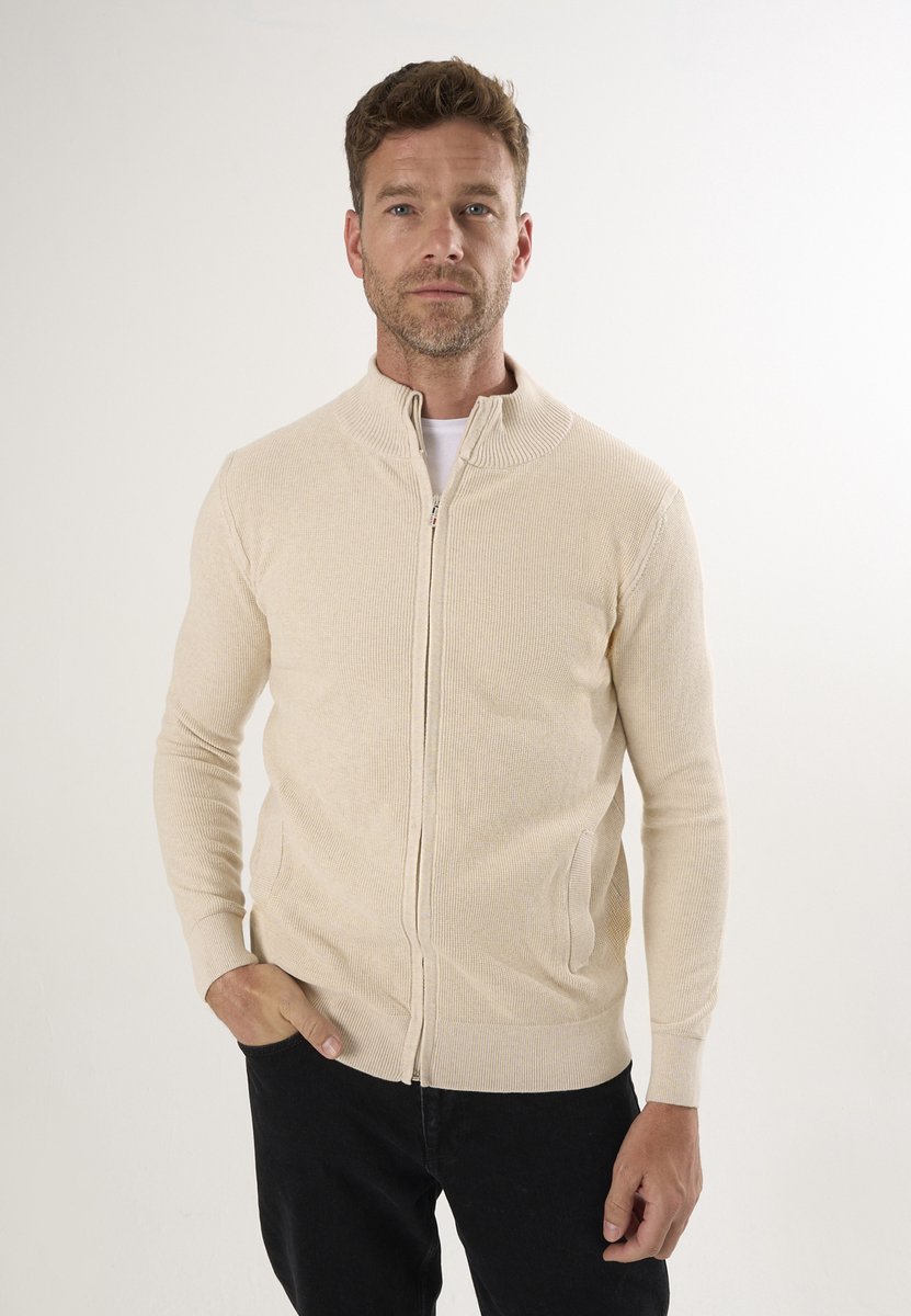 Felix Hardy Vest Met Rits - Cardigan - 100% Katoen Heren Beige - M