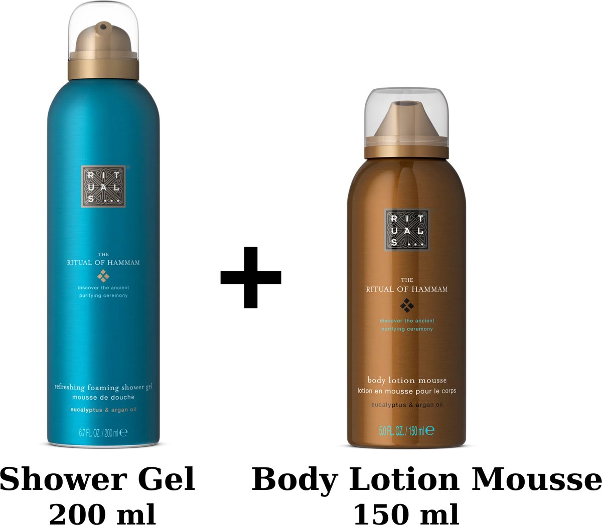 Rituals - Hammam - Shower Gel 200 ml + Body Lotion Mousse 150 ml - Douchegel - Doucheschuim