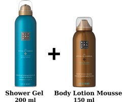 Rituals Hammam - Shower Gel 200 ml + Body Lotion Mousse 150 ml - Douchegel - Doucheschuim