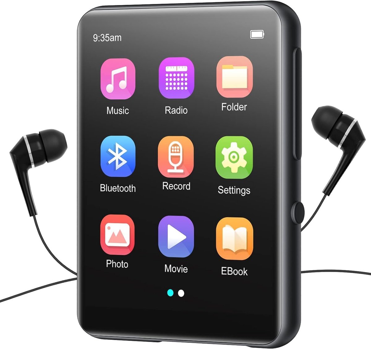 Ynkkvre - MP3-speler met Bluetooth 5.0 - 32GB Opslag & Uitbreidbaar - 2.4-inch Touchscreen - Hi-Fi Geluidskwaliteit - Ondersteuning voor APE/FLAC Formaten