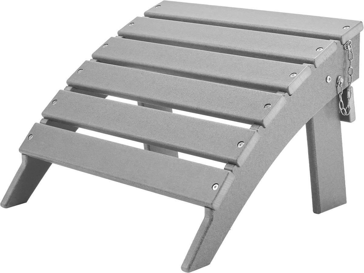 VEVOR Voetenbank Adirondack Ottoman 430x480x330mm HDPE Tuinstoel Opvouwbaar in Grijs