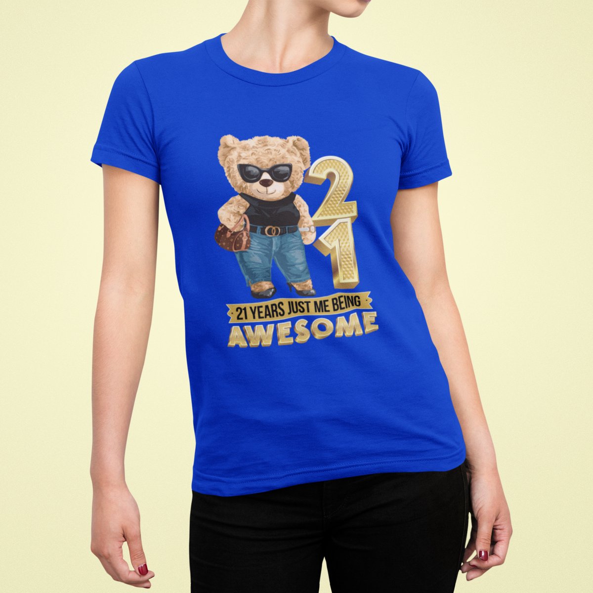21 Jaar Verjaardag cadeau T-shirt - Blauw T-shirt Vrouwen - Maat L - Verjaardag Cadeau Vrouwen - Limited Edition