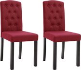 Eetkamerstoelen met Knopen Stof Rood 2 STUKS Eetkamer stoelen Extra stoelen voor huiskamer Dineerstoelen Tafelstoelen Barstoelen Eetkamerstoelen met Knopen Stof Rood 2 STUKS Eetkamer stoelen Extra stoelen voor huiskamer Dineerstoelen Tafelstoelen Barstoelen