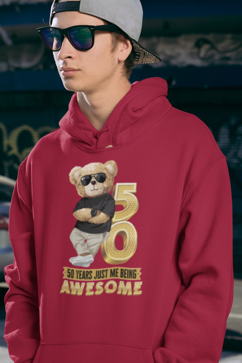 50 Jaar Verjaardag cadeau Hoodie - Rood Hoodie Mannen - Maat XL - Verjaardag Cadeau Mannen - Limited Edition