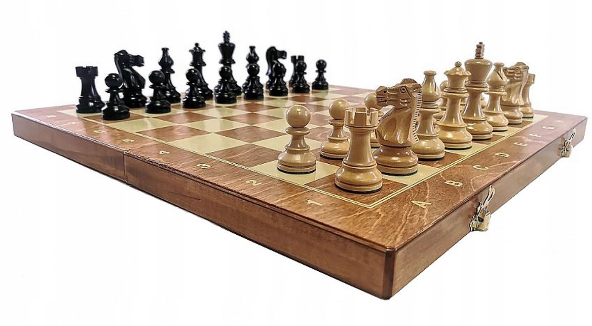 Houten Schakenset "American Nr. 5" - Opvouwbaar, Toernooiformaat