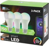 Smart E27 Lamp - Multipack 3 stuks - Meerkleurig - Verbind met Wifi en Bedien Via App - Dimbaar - Lange Levensduur - Energiesparend