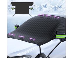 Grote auto voorruit cover voor ijs en sneeuw, automotive voorruit sneeuwbedekking met zijruit en achteruitkijkspiegel protector, winter magnetische voorruit vorst cover, universeel voor de meeste