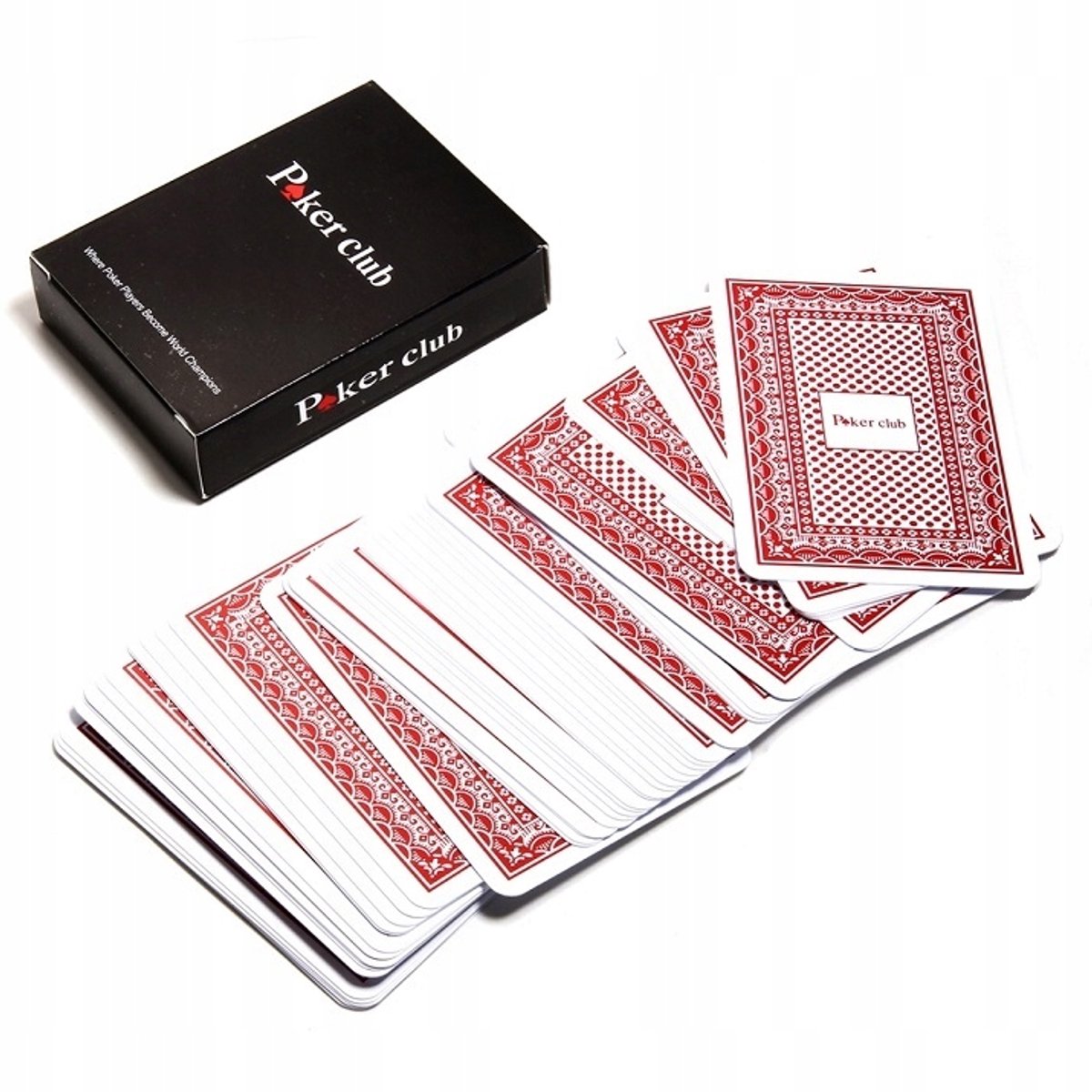 Poker Club Kaarten 100% Plastic Jumbo Index Rood