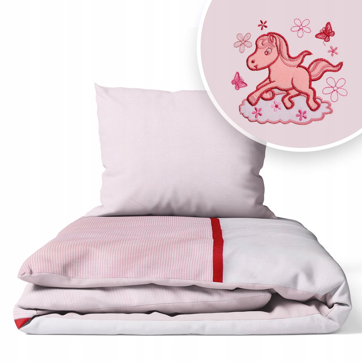Kinderbeddengoed 135x100cm 2-delig - Roze Paardje