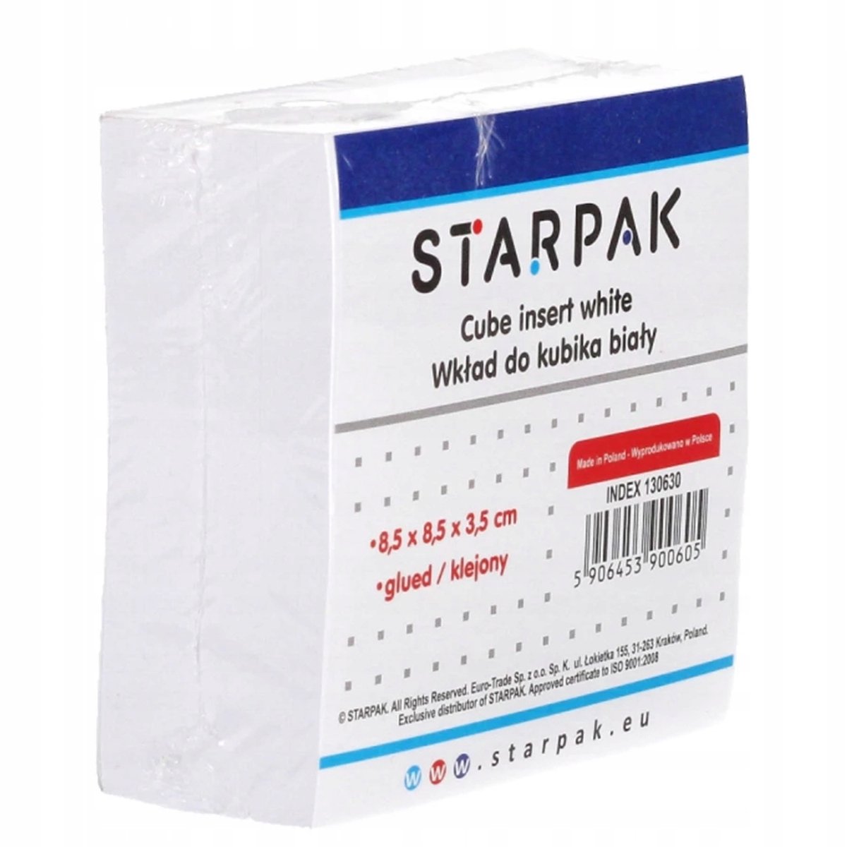 Starpak Kleefblok Notitieblok Wit 85x85mm voor Kubusdispenser