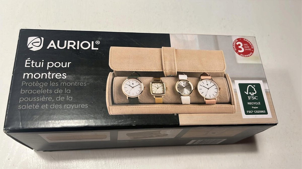 Luxe Horloge Etui - Beige Fluweel, Beschermend Stijlvol