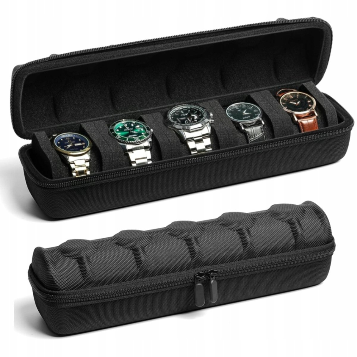 Reisorganizer voor 5 horloges - Luxe horlogedoos met vakken