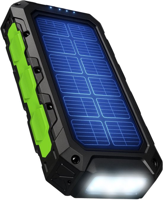 Gooala Solar Powerbank 30.000mAh Groen 18W Zonne-energie - Gooala - €64,95