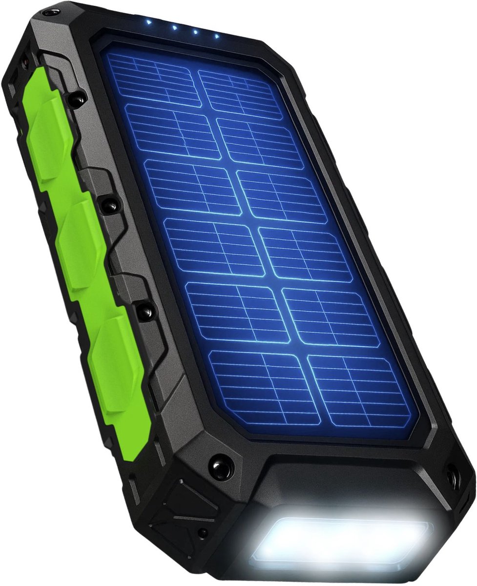Gooala Solar Powerbank 30.000mah - Geschikt voor IPhone & Samsung - Powerbank op Zonneenergie - Solar Charger