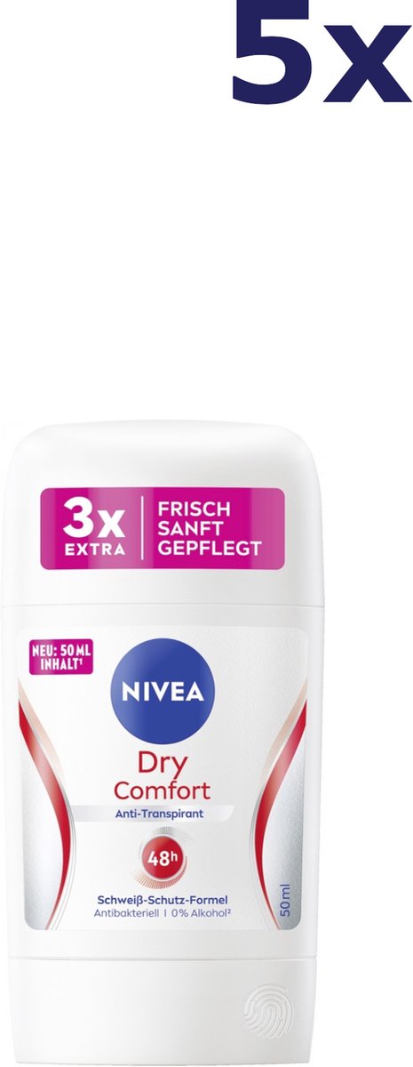 5x Nivea Dry Comfort Deodorant Stick 50 ml