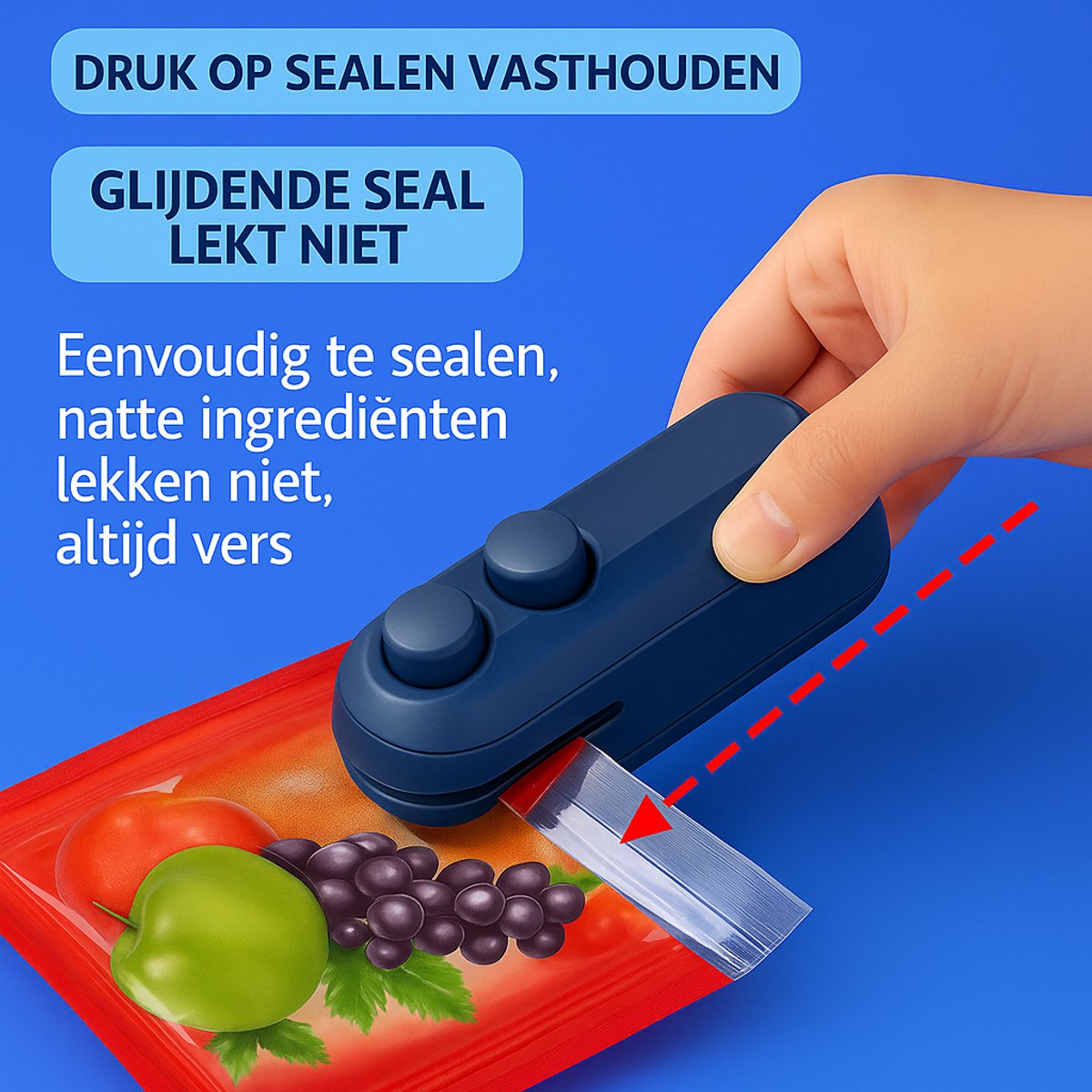 Draagbare 2-in-1 Zak Sealer – Gemakkelijk uw Mini Bag Sealer met Snijmes