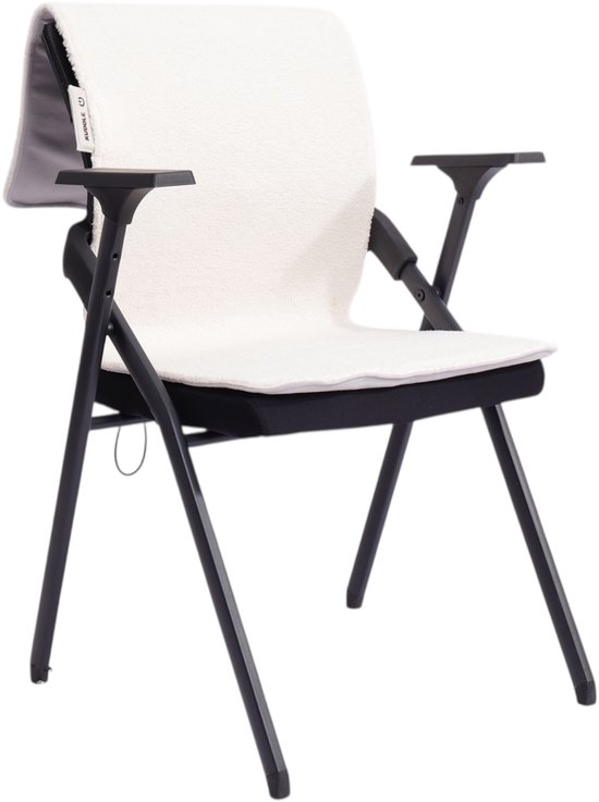 Kuddle Elektrische Deken Draadloos - Warmtedeken Infrarood & Oplaadbaar - Sherpa 'Off White' 140x45cm - Inclusief Batterij