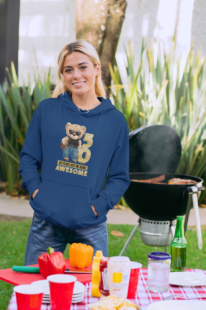 50 Jaar Verjaardag cadeau Hoodie - Navy Hoodie Vrouwen - Maat XL - Verjaardag Cadeau Vrouwen - Limited Edition