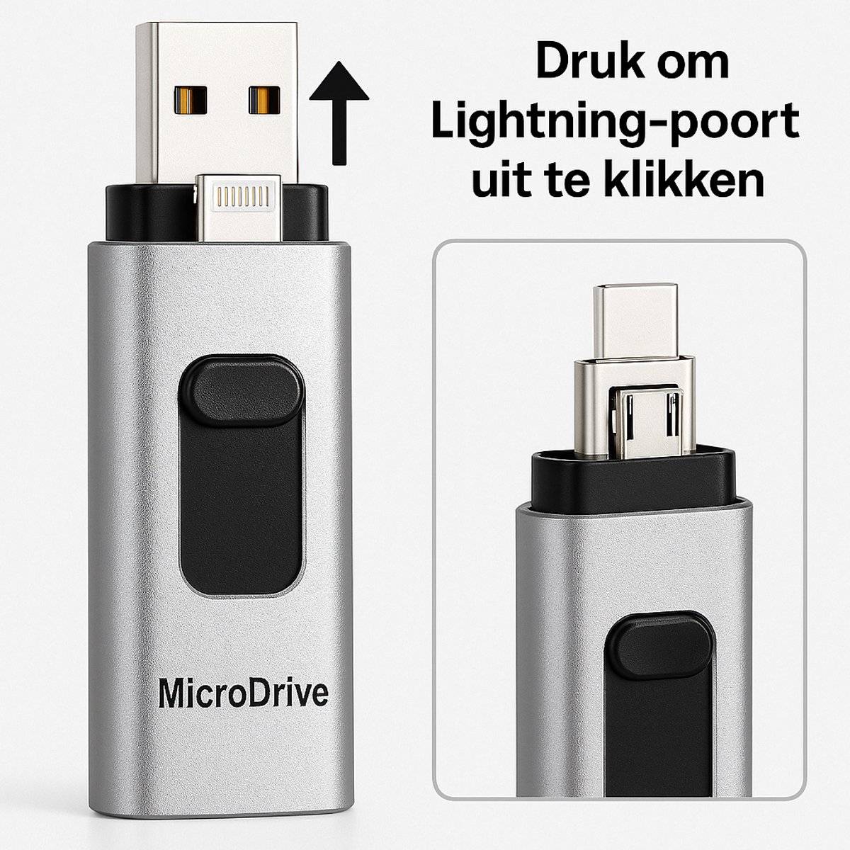 64 GB USB-stick voor iPhone, MFi-gecertificeerde Lightning