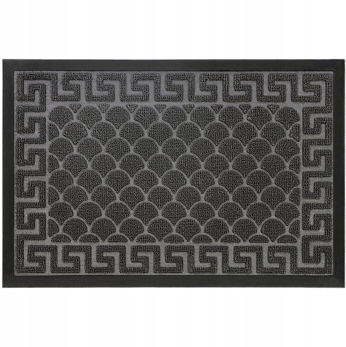 Grijze buitenmat 40x60 cm - Duurzame rubberen deurmat met 3D-structuur