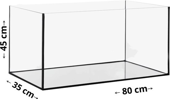 Volglas Aquarium - Rechthoekig Aquarium - 80x35x45cm