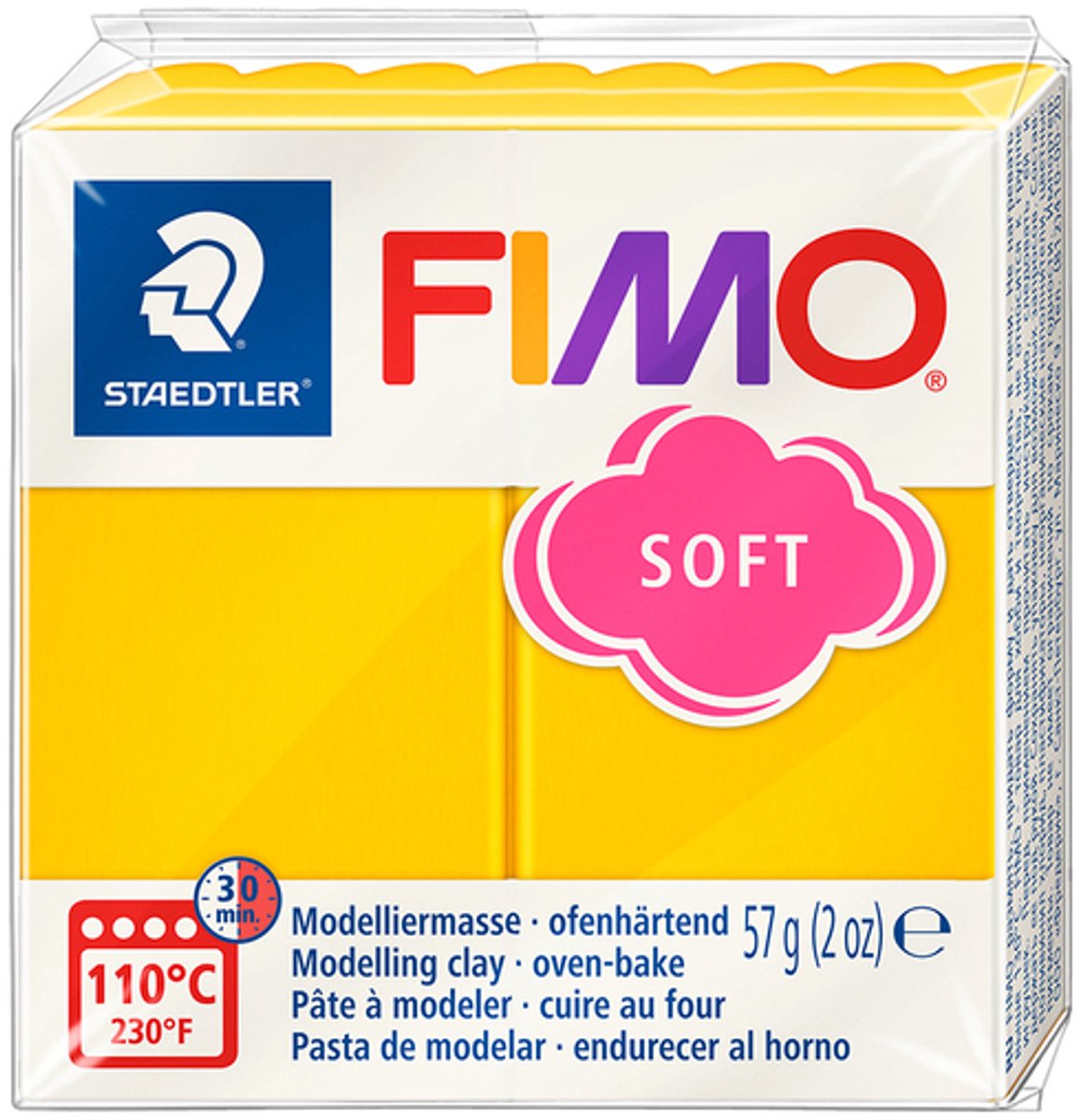 FIMO soft 8020 - ovenhardende boetseerklei - standaard blokje 57g - zonnegeel — afbeelding 10