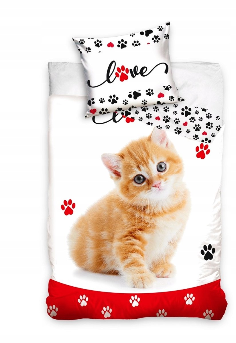Kinderbeddengoed 140x200 Katoen - Leuke kattenprint