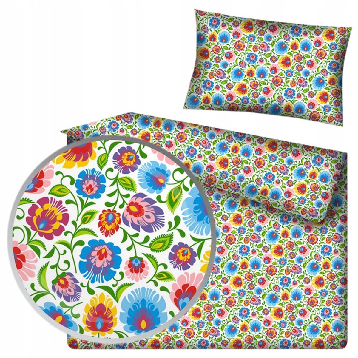 Katoenen sprei met bloemen 140x200 cm, folkloristisch dessin