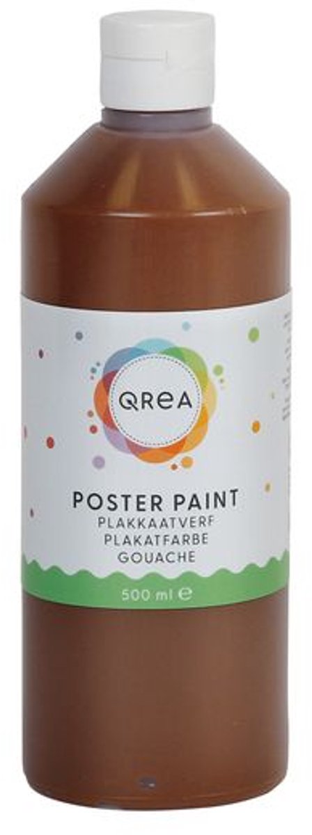 Plakkaatverf qrea donkerbruin 500ml | 6 stuks