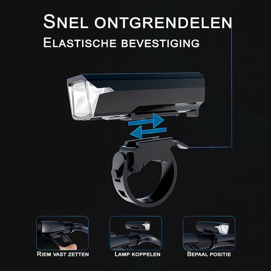 Fietsverlichting set USB oplaadbaar - Nacht sensor - 1000 Lumen - Voorlichtverlichting - Fatbike verlichting - racefiets verlichting - Koplamp fiets model 2025 — afbeelding 2