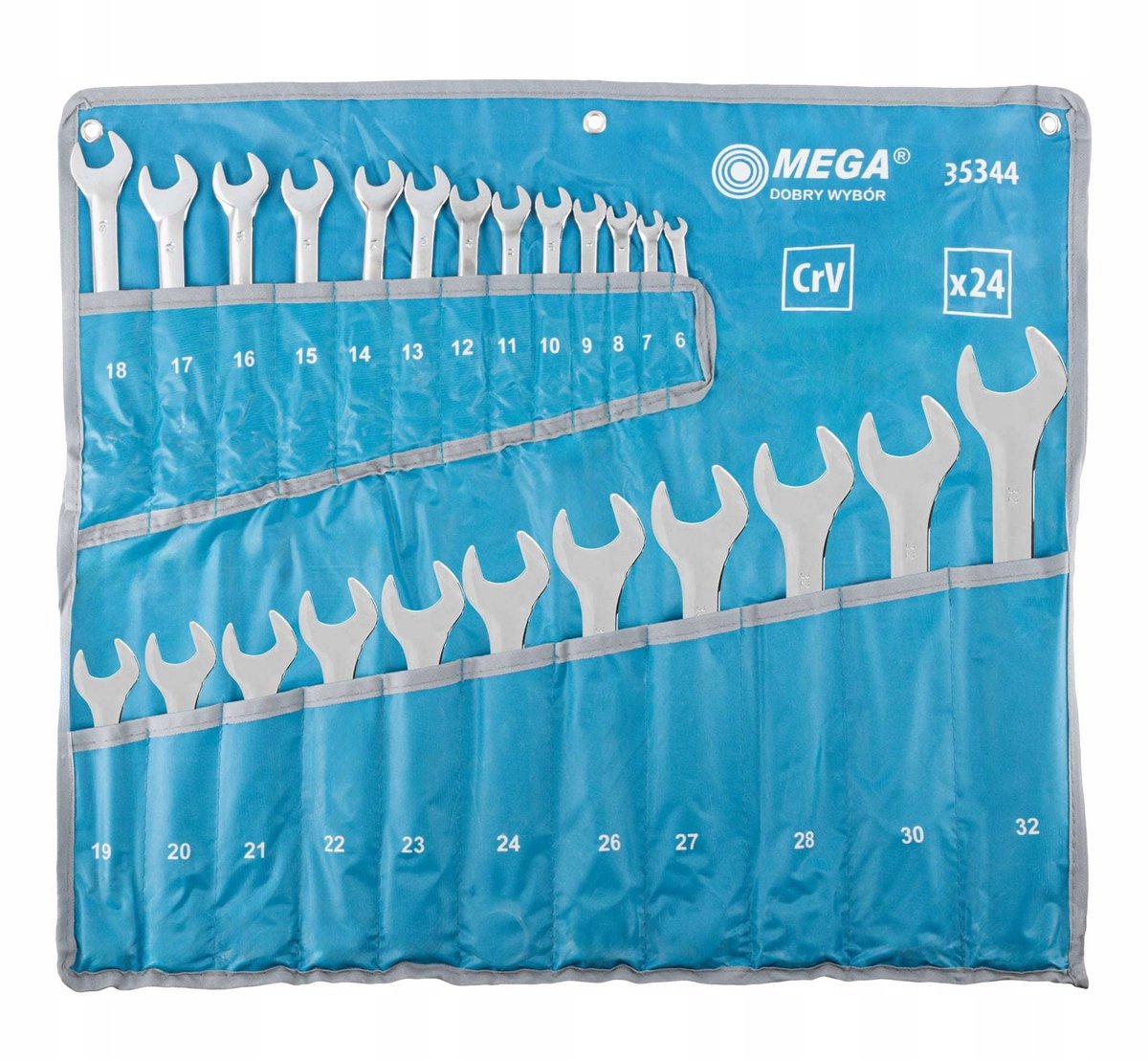 MEGA Ringsleutel Set 6-32mm CrV 24 Delig - Professioneel Gereedschap