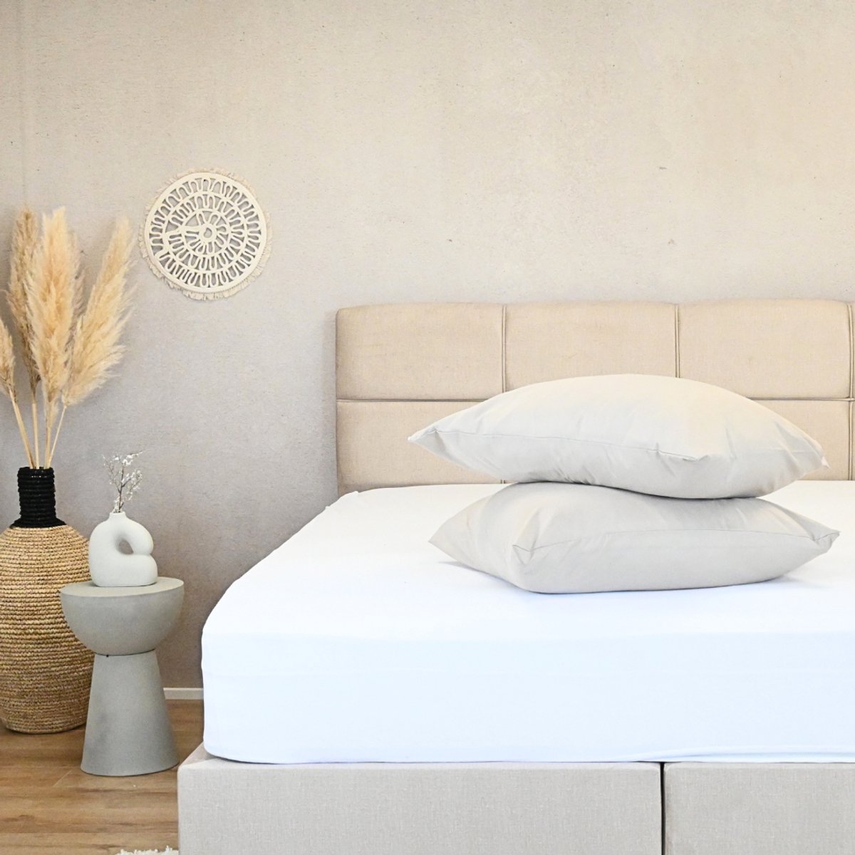 HappyBed Taupe kussensloop set 2 stuks - 40x80 cm - 100% Microvezel - Ultieme slaapcomfort