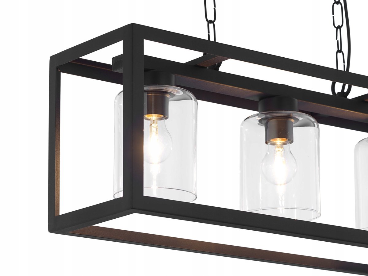 MACARI Zwarte Lak Zware Hanglamp 3-Licht Kap E27 1805